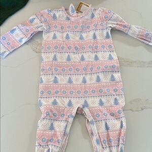 Pink and Blue Patterned Baby Onesie Beaufort Bonnet Company 12-18